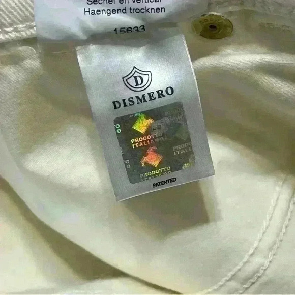 Dismero Vermoda Spa Jeans 30 Italy Ivory Mid Rise Stretch Women's Gold Details - Picture 10 of 16